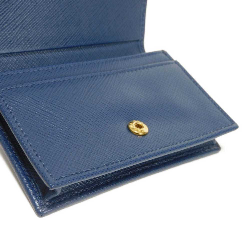Prada Saffiano Metal Card Case, Blue, Snap Button Closure, Bi-fold, Plate, Bl... - Picture 8 of 16